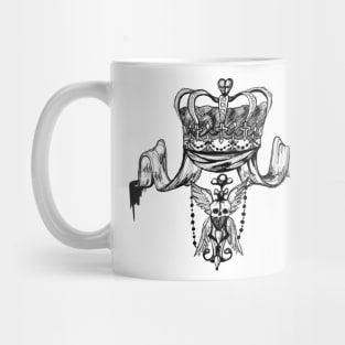 skull crown crest hand drawn original Mug